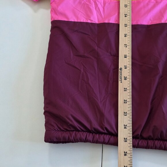 PINK Victoria Secret Jacket Women XS/S Multi Colorblock Zip LS Hood Sherpa Lined - Picture 7 of 16